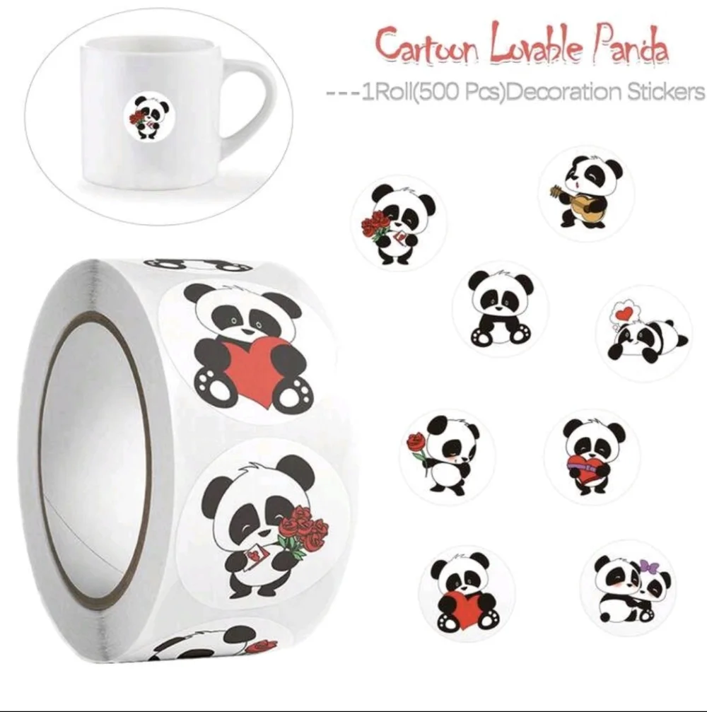 Cartoon Lovable Panda Decoration Stickers